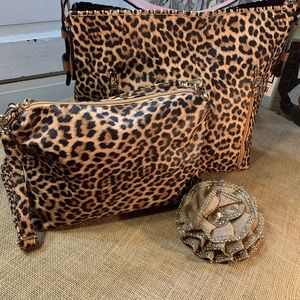 Concealed Carry Leopard Hobo Style 2 in 1 Handbag